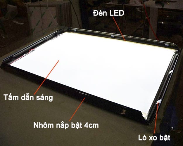 hộp đèn led nắp bật