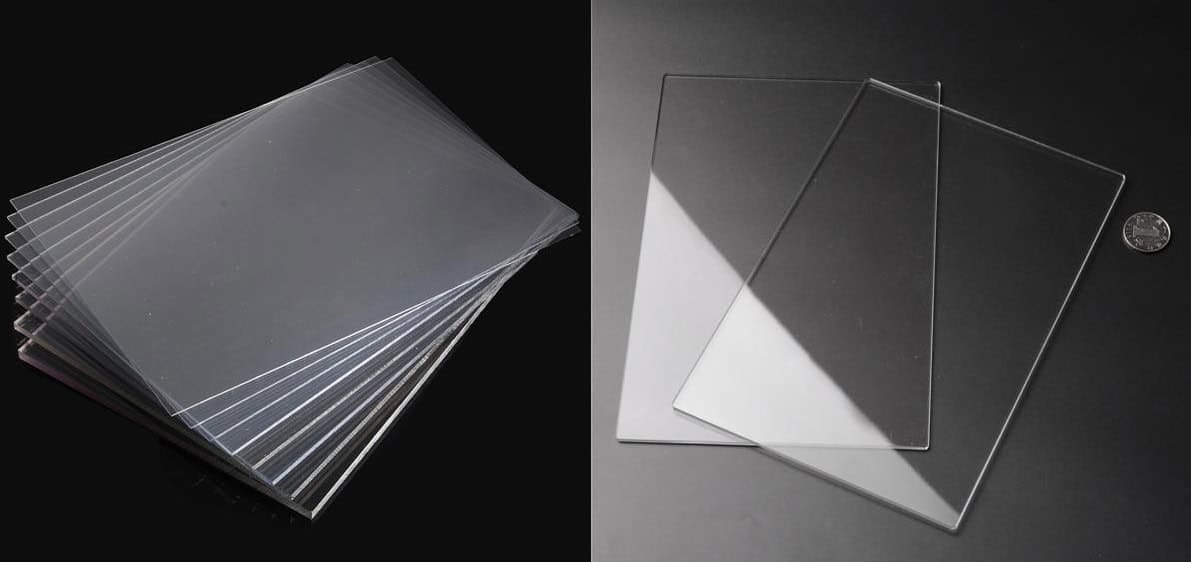 Lớp kính acrylic trong suốt, dùng cho nội thất và quảng cáo.